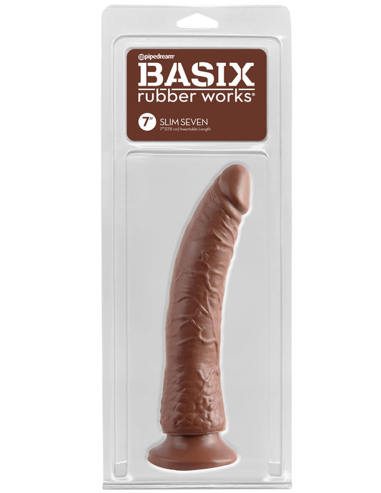 DILDO BASIX RUBBER WORKS 7 PULGADAS CON COPA DE SUCCION