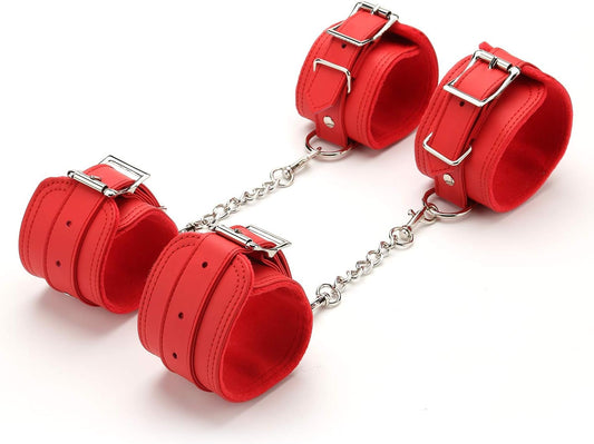 ESPOSAS PARA MANOS O PIES CUERO Y AFELPADAS-1 JUEGO