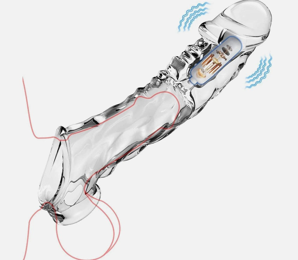 FUNDA TRANSPARENTE GRANDE CON BALA VIBRADORA