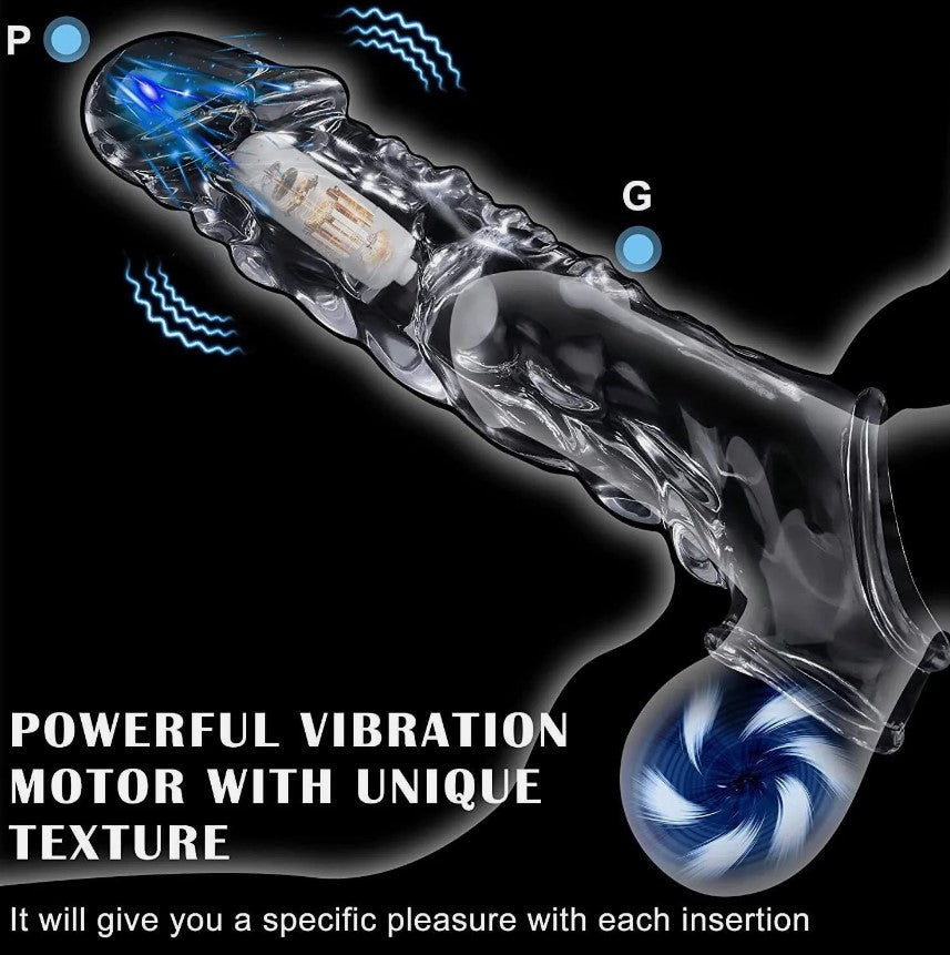 FUNDA TRANSPARENTE GRANDE CON BALA VIBRADORA