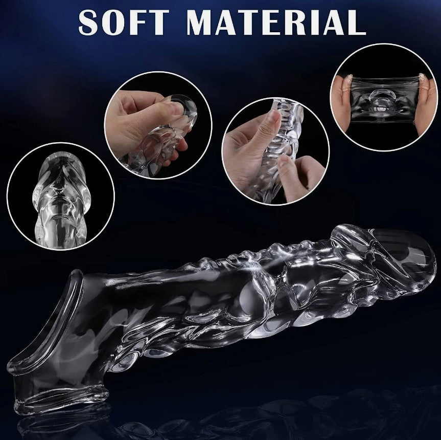 FUNDA TRANSPARENTE GRANDE CON BALA VIBRADORA