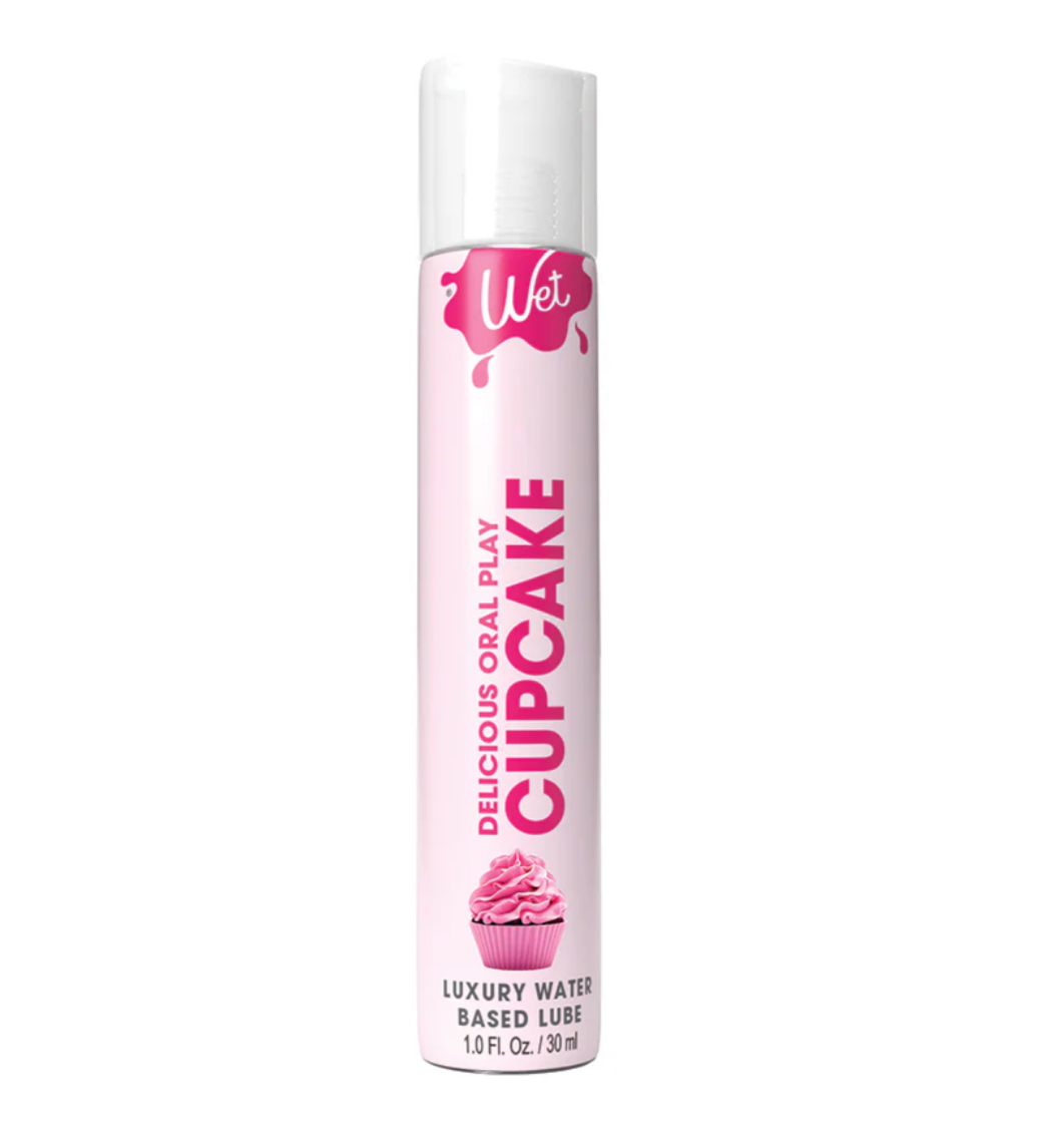 Lubricante sabor cupcake comestible base agua wet oral play dulce sin azucar