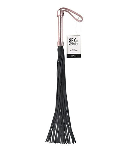 Látigo Flogger Sex & Mischief – Negro con Mango Rose Gold