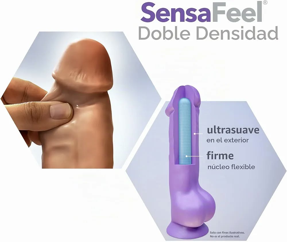 Dildo Realista 8” SensaFeel Dual Density con Ventosa – Au Naturel