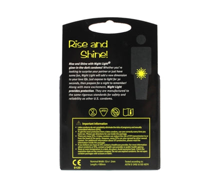 Condones night light glow in the dark lubricados x3 unidades