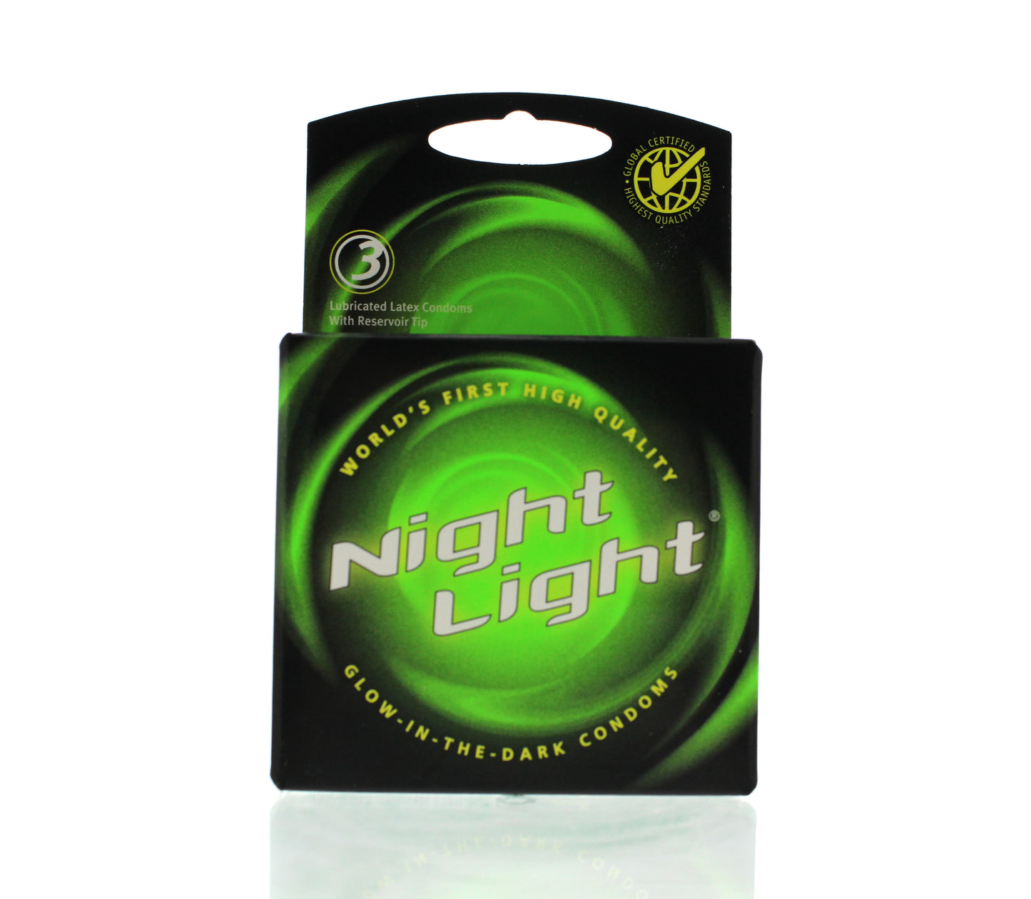 Condones night light glow in the dark lubricados x3 unidades