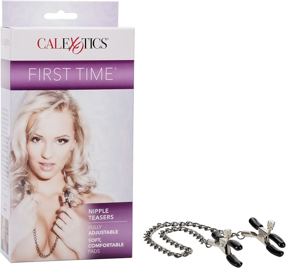 CalExotics First Time Nipple Teasers – Pinzas Ajustables con Cadena