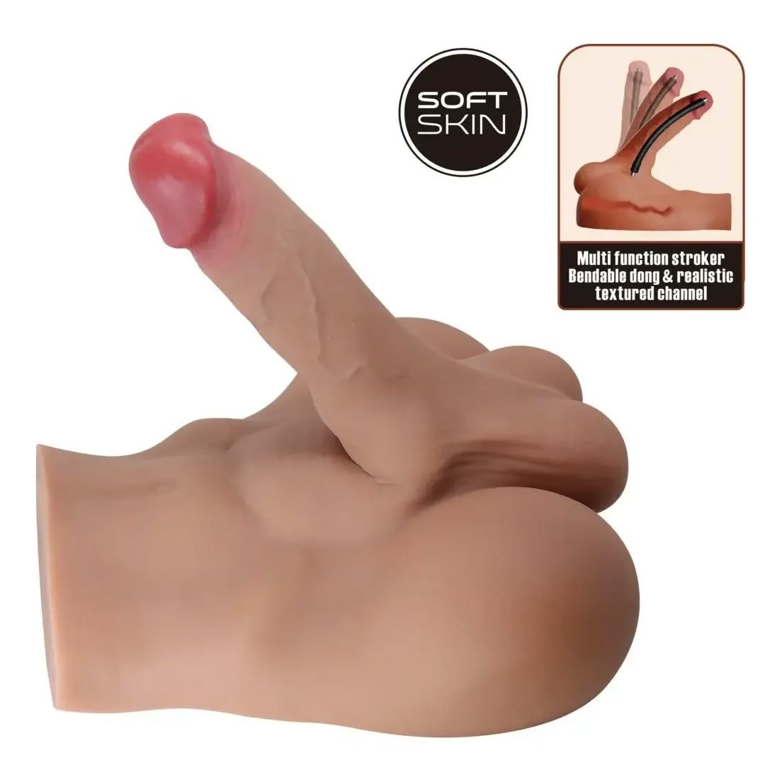 Torso Masculino Realista con Masturbador – 2 en 1 Crazy Bull