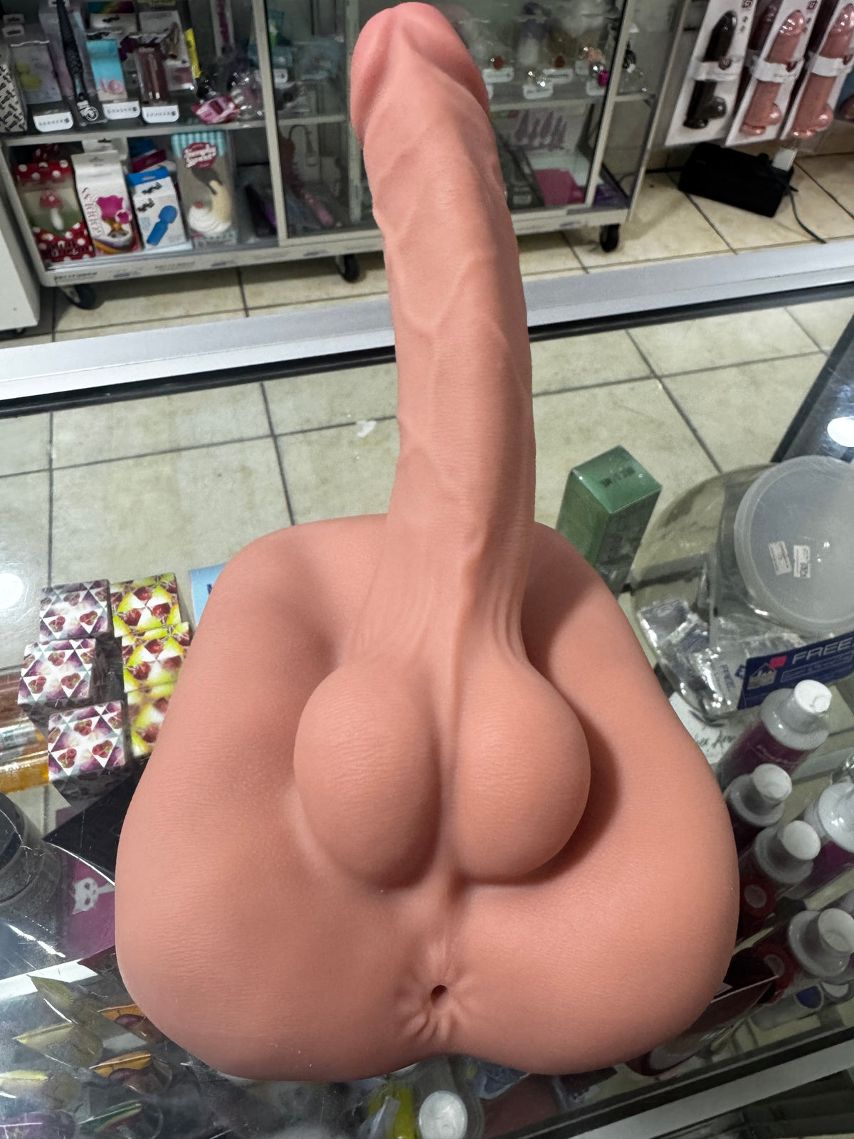 Torso masculino 2 en 1 Thomas con pene realista y masturbador anal