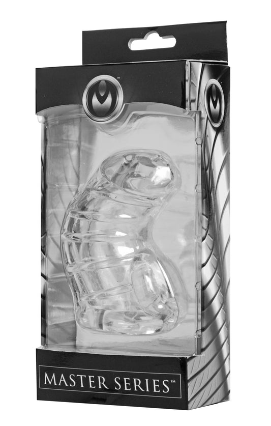JAULA DE CASTIDAD MASCULINA DE GOMA SUAVE – MASTER SERIES