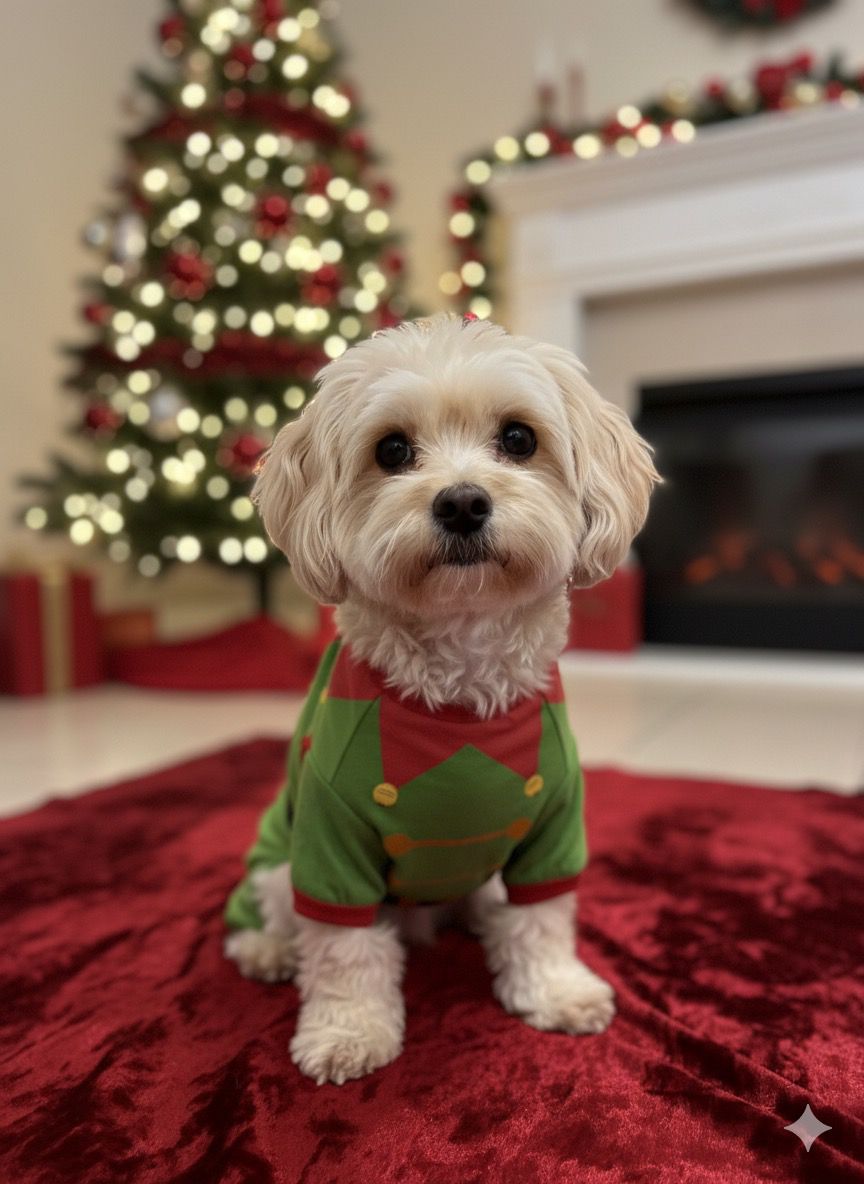 🎁 TRAJE NAVIDEÑO DE DUENDE PARA MASCOTAS