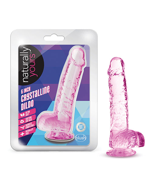 DILDO TRANSPARENTE NATURALLY YOURS 6” | FLEXIBLE, REALISTA Y CON BASE DE SUCCIÓN ROSADO
