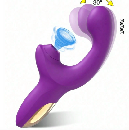 VIBRADOR 2 EN 1 CON SUCCIÓN Y ESTIMULACIÓN DE PUNTO G RECARGABLE
