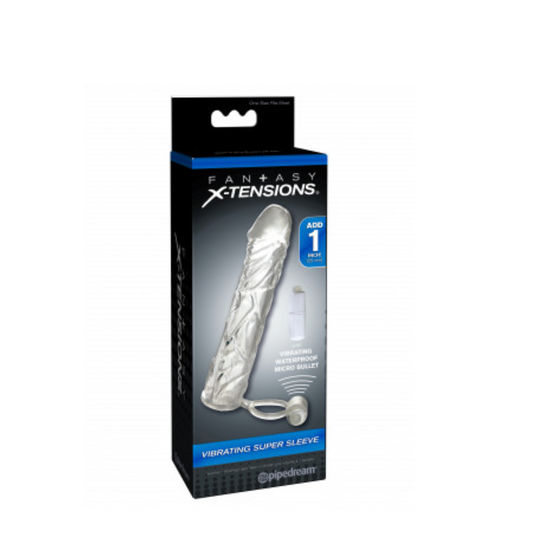 EXTENSOR VIBRADOR +1" CON ANILLO RETARDANTE – FANTASY X-TENSIONS