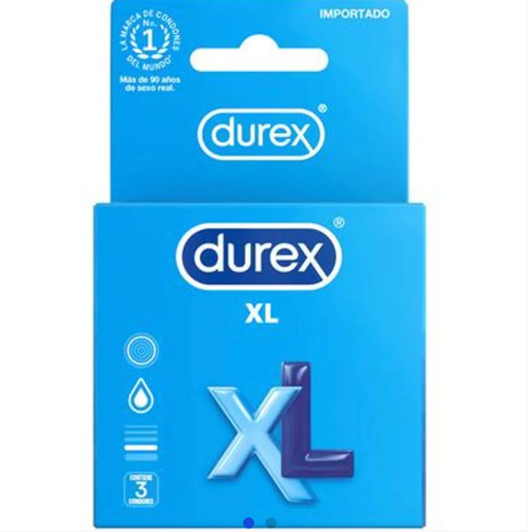 CONDONES DUREX XL EXTRA GRANDES – PAQUETE DE 3 UNIDADES