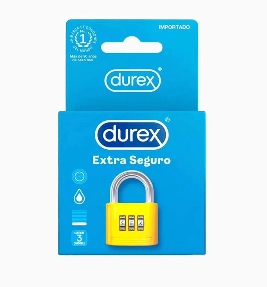 CONDONES DUREX EXTRA SEGURO – PAQUETE DE 3 UNIDADES