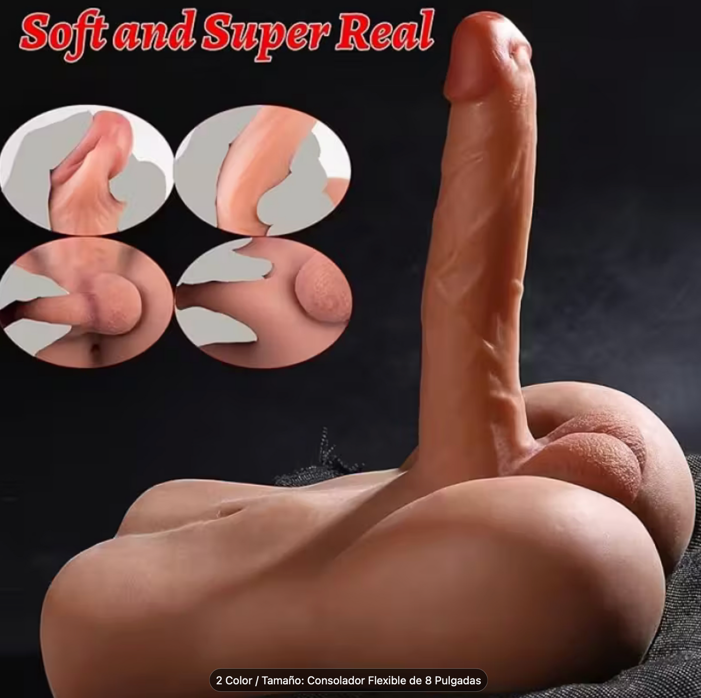 Consolador Flexible Realista 8 Pulgadas (Modelo Torso Masculino)