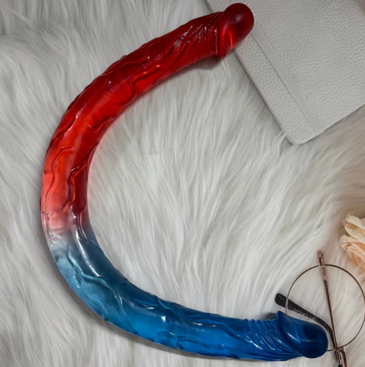 CONSOLADOR DOBLE IMPACTO FLEXIBLE 45 CM EFECTO REALISTA – MODELO BICOLOR XL