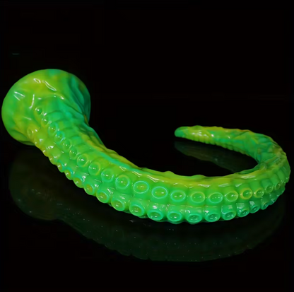 CONSOLADOR TENTÁCULO VERDE FLEXIBLE 37 CM CON VENTOSA – MODELO TEXTURA RELIEVE S