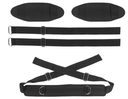 ARNÉS DE SUSPENSIÓN AJUSTABLE PARA PIERNAS Y CUELLO CONTROL TOTAL– KIT DE RESTRICCIÓN ACOLCHADO NEGRO