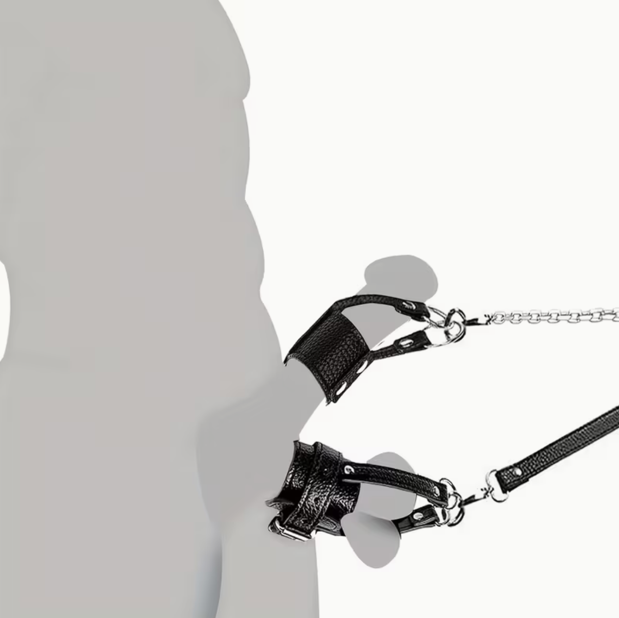 ARNÉS AJUSTABLE PARA HOMBRE CON CORREAS EL OBEDIENTE + CADENA DE SUJECIÓN 90CM