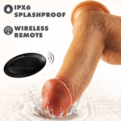 DILDO VIBRADOR Y EMPUJADOR DR. SKIN DR. PHILLIPS 8.5” RECARGABLE CON CONTROL REMOTO