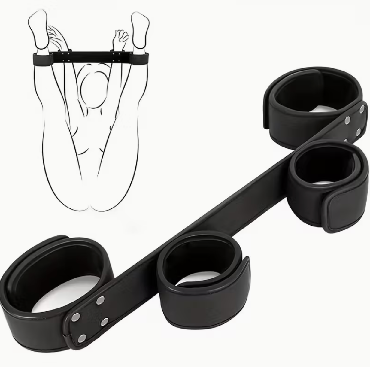 ESPOSAS AJUSTABLES PARA TOBILLOS CON BARRA DE CONEXIÓN BDSM