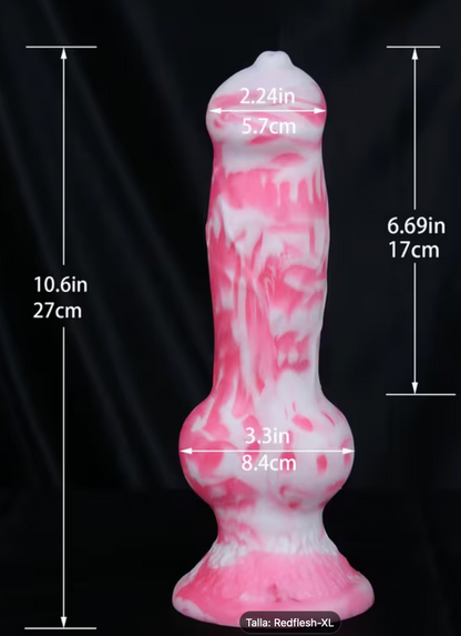 DILDO REALISTA DE PERRO L y XL PERRO ROSA