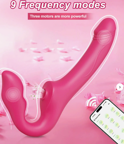 LA SANSÓN ROSADA-DILDO VIBRADOR TRIPLE ESTIMULACIÓN CONTROLADO POR APP – EXPERIENCIA SIN ARNÉS PARA ELLAS Y ELLOS