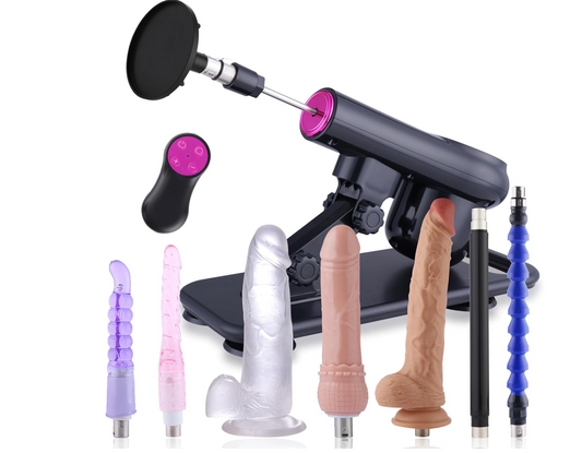 MÁQUINA DE PLACER AUTOMÁTICA MULTIFUNCIÓN – CONTROL REMOTO, VENTOSA Y 7 ADAPTADORES INTERCAMBIABLES