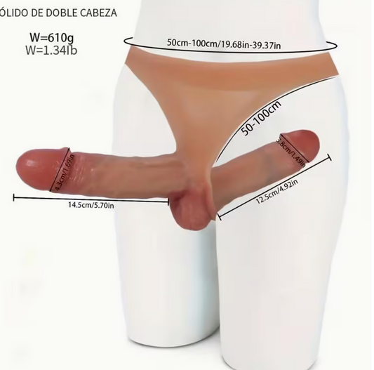 Arnés Doble con Consoladores de Silicona Premium Ajustable