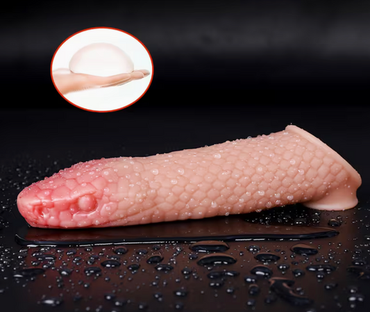 Cobra Sleeve™ Funda Extensora de Silicona con Textura de Cobra y Base de Succión