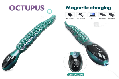 Octupus –Vibrador Premium de Silicona Recargable con Carga Magnética