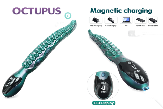 Octupus –Vibrador Premium de Silicona Recargable con Carga Magnética