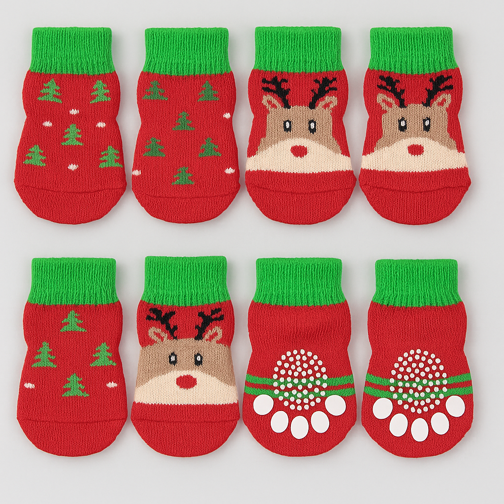 🧦 CALCETINES NAVIDEÑOS ANTIDESLIZANTES PARA MASCOTAS 🎄🐾