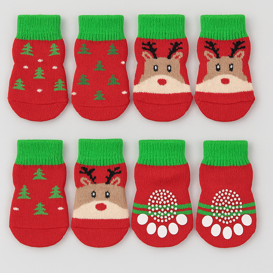 🧦 CALCETINES NAVIDEÑOS ANTIDESLIZANTES PARA MASCOTAS 🎄🐾