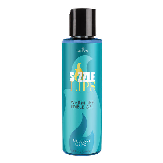 ACEITE COMESTIBLE CALIENTE SIZZLE LIPS – BLUEBERRY ICE POP (125 ML)