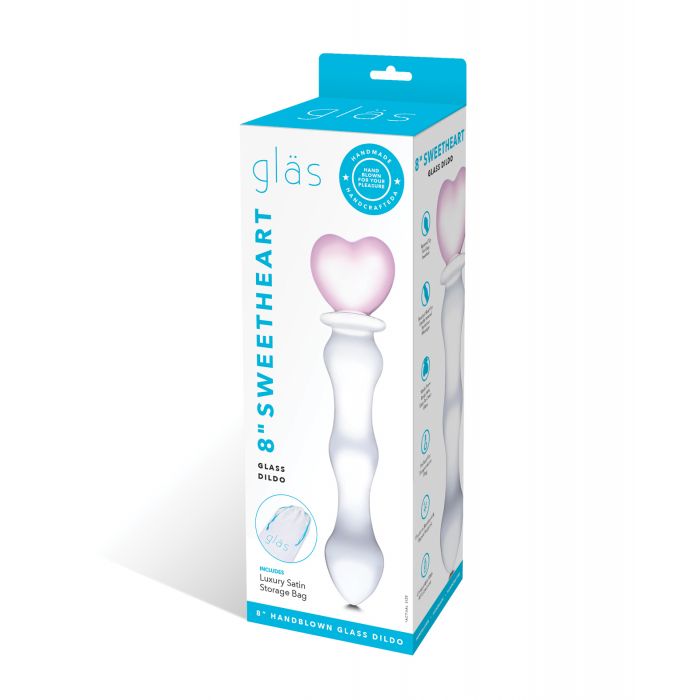 Glas Sweetheart 8" – Dildo de Vidrio Artesanal con Corazón
