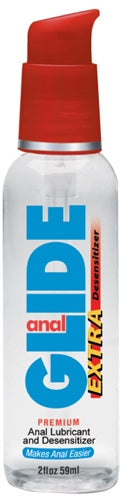 Lubricante anal desensibilizante a base de agua Glide 2 oz efecto suave
