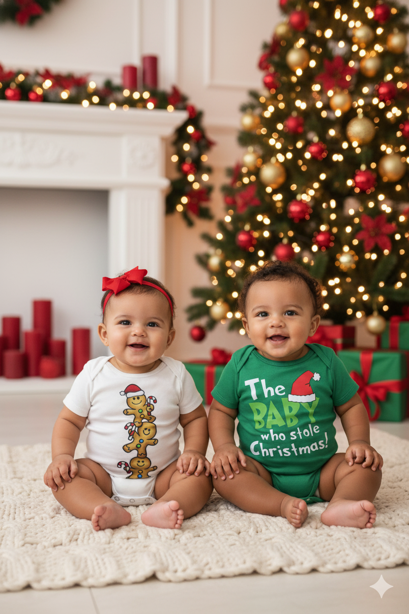🎄 MAMELUCOS NAVIDEÑOS PARA BEBÉ SURTIDO– GINGERBREAD Y THE BABY WHO STOLE CHRISTMAS 3-6 MESES