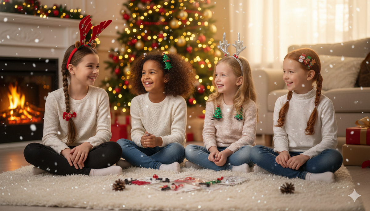 🎀🎄 GANCHOS NAVIDEÑOS PARA NIÑA – ESTILOS SURTIDOS (POR UNIDAD)