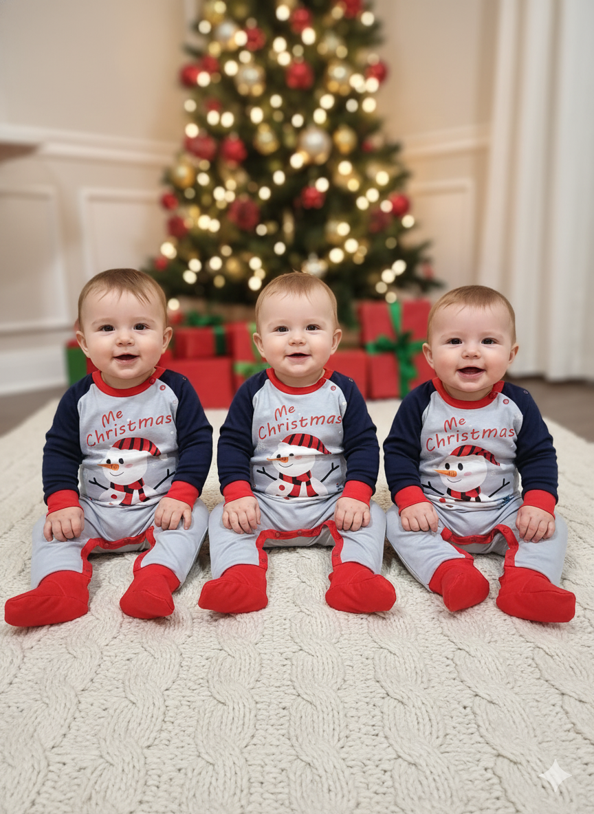 PIJAMAS Y MAMELUCOS NAVIDEÑOS MUÑECO DE NIEVE – AMALILI 2024