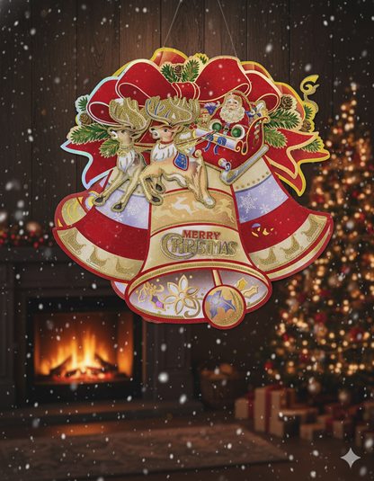 TICKER NAVIDEÑO GRANDE CON SANTA Y RENOS – MERRY CHRISTMAS BRILLANTE