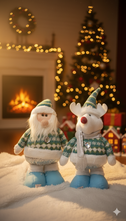 ❄️🎄 MUÑECO NAVIDEÑO NÓRDICO DE PELUCHE – SANTA O RENO (UNIDAD)