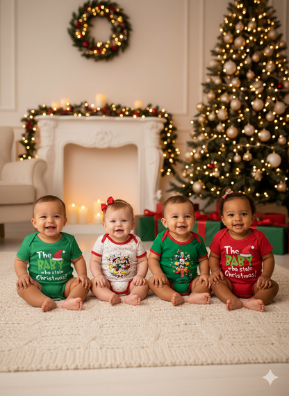 🎅 MAMELUCOS NAVIDEÑOS PARA BEBÉ – DISNEY Y GRINCH 6-9 MESES