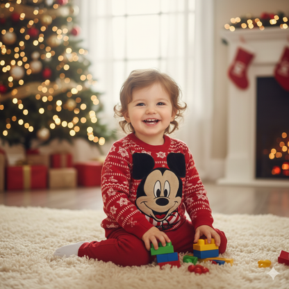 ❤️ SUÉTER NAVIDEÑO MICKEY ROJO – 12 A 18 MESES