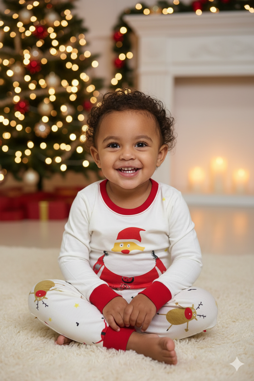 🎁 PIJAMA NAVIDEÑA INFANTIL SANTA Y RENO – 3 AÑOS