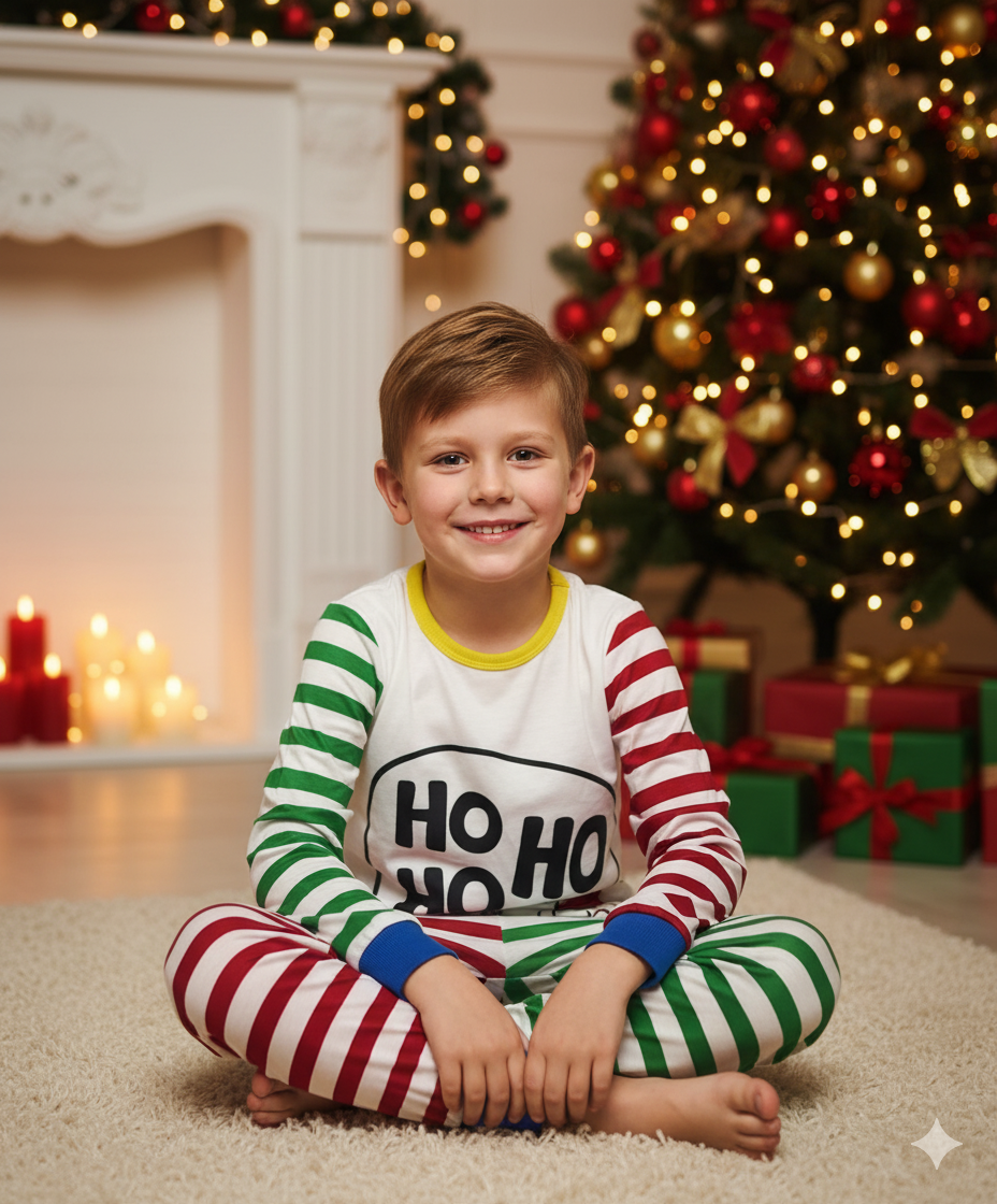 ❤️💚 PIJAMA NAVIDEÑA INFANTIL “HO HO HO” – 6 AÑOS