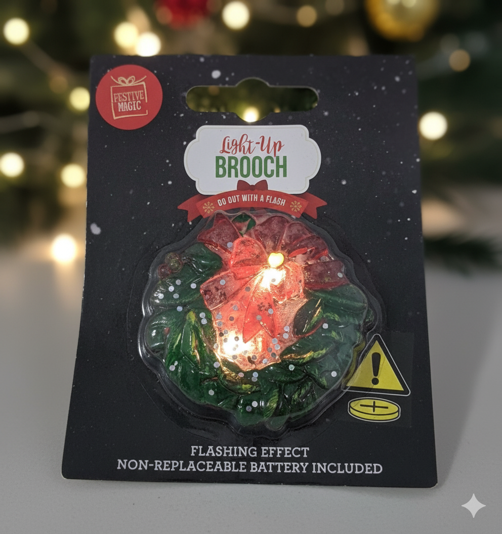 🎄 PRENDEDOR NAVIDEÑO CON LUZ LED – FESTIVE MAGIC  ✨ GO OUT WITH A FLASH