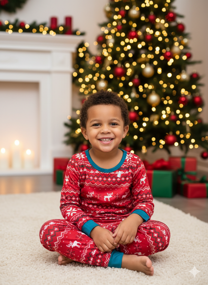 ❤️ PIJAMA NAVIDEÑA INFANTIL RENOS Y COPOS – 4 AÑOS
